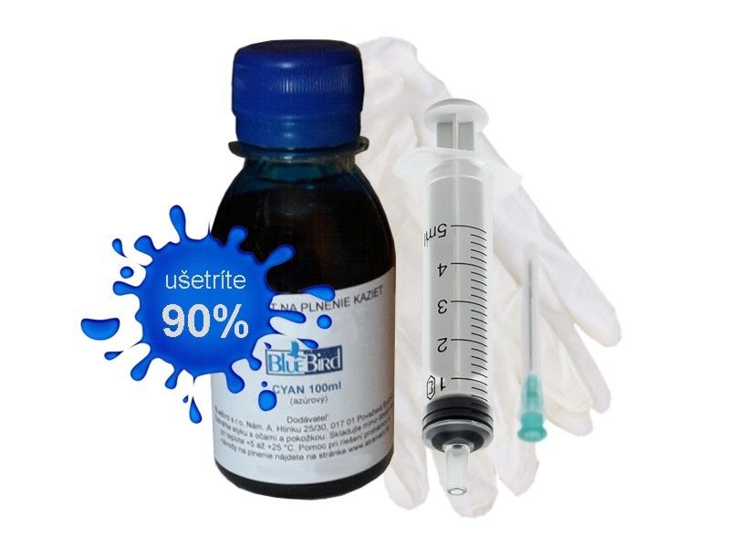 Atrament pre kazety HP302 cyan - 100ml